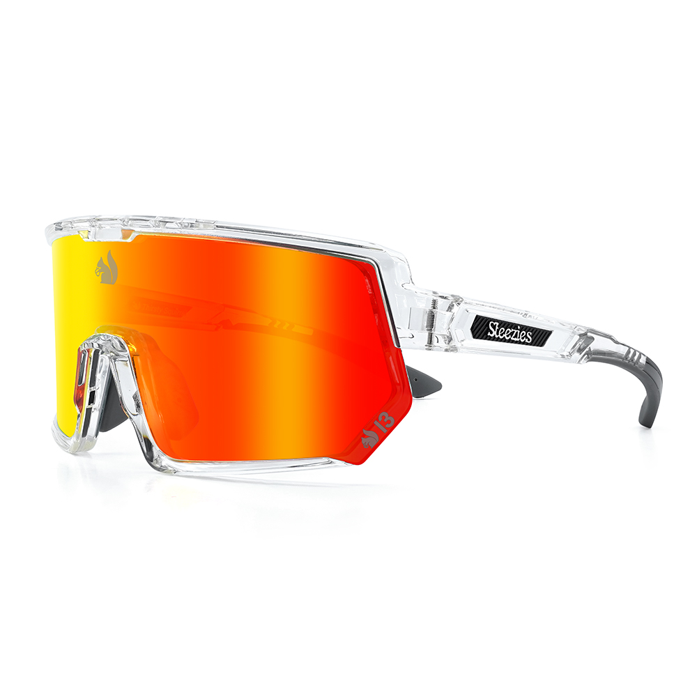 Thirsty Squirrel Steezies - Safety Glasses - AS 1337 Complaiant  -  Clear frame with orange lens