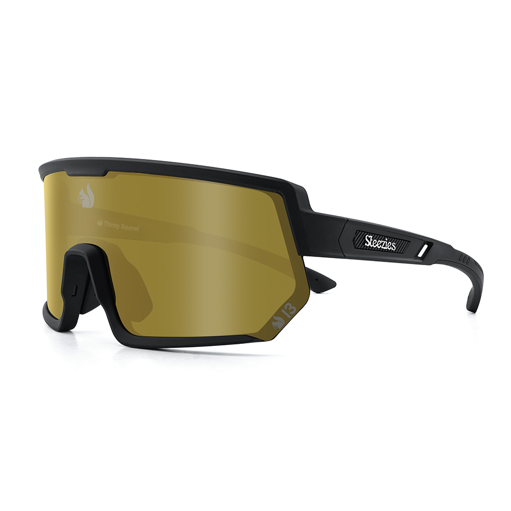 Thirsty Squirrel Steezies - Safety Glasses - AS 1337 Complaiant  -  Black frame with gold lens